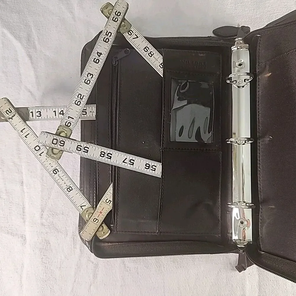 Planner Wilsons The Leather Experts Brown 3 Ring Binder Organizer  7